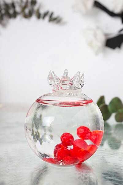 ADAMODART Cam Boncuklu, Üfleme Cam Mini Dekoratif Nar