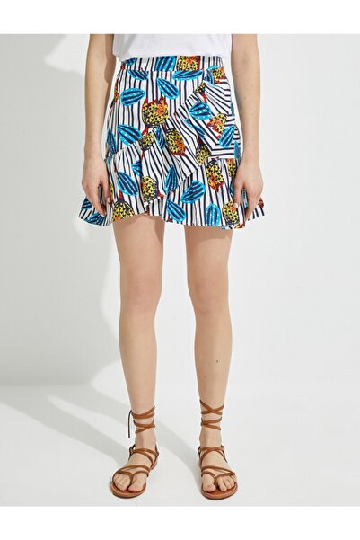 Koton Χειροποίητη φούστα με μοτίβο από βαμβακερό Frilled