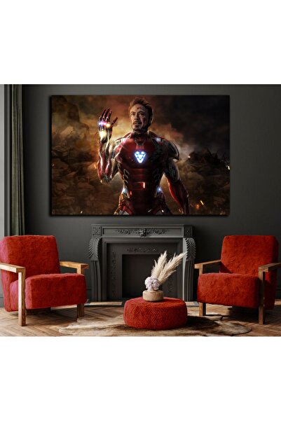 HEDİYE AKSESUARCIM Marvel Iron Man Modelli Dekoratif Şık Kanvas Tablo