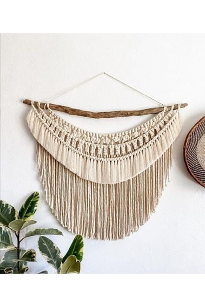 Foksan Deri Στολίδι τοίχου Macrame / με δώρο