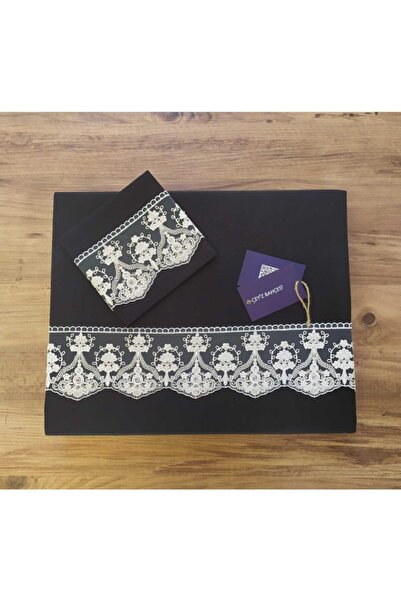 Çeyiz Bahçesi Чорний комплект постільної білизни для двомісного ліжка Demet