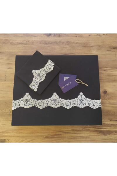 Çeyiz Bahçesi Чорний комплект постільної білизни Twinkle для двох осіб