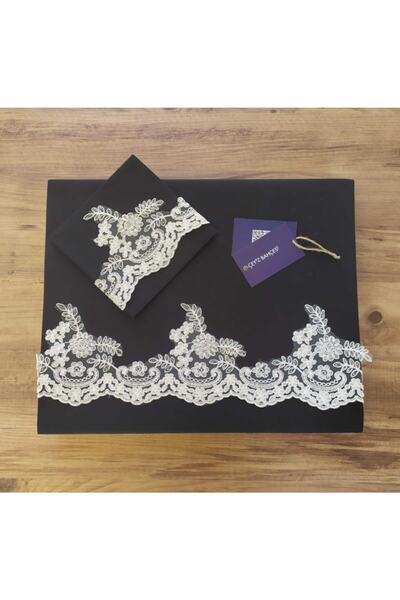 Çeyiz Bahçesi Чорний Ayşem Двоспальний комплект постільної білизни