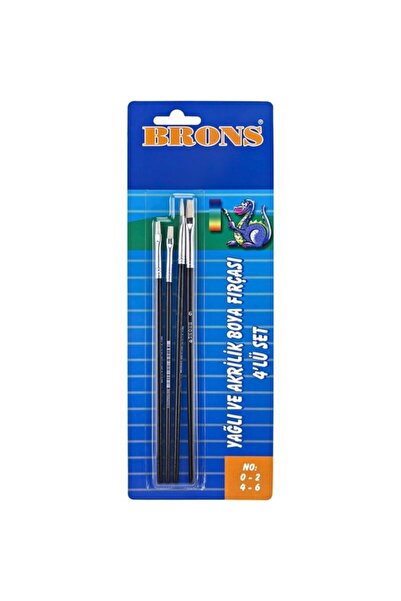 Brons Akrilik Ve Yağlı Boya Fırçası 4'lü Set (no:0-2-4-6)