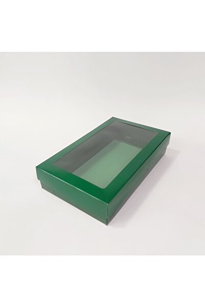 kadir kutu 25x15x5 Pencere Kapaklı Yeşil Kutu 5’li