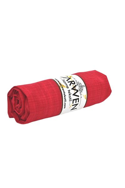 CARWEN TEKSTİL Double Ranforce Cotton Fabric Elastic Sheet Set Red 160x200