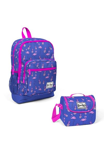 Coral High Set de genți din 2 piese cu model flamingo lavandă Adalinhome Kids