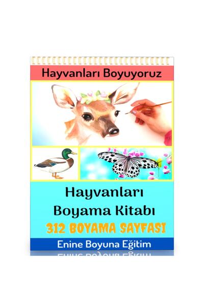 Enine Boyuna Eğitim نحن نرسم كتاب تلوين حلزوني للحيوانات