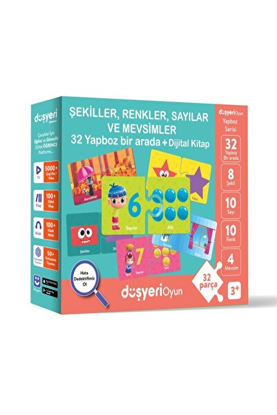 Düşyeri 32 Yapboz Bir Arada + Dijital Kitap (şekiller, Renkler, Sayılar Ve Me...