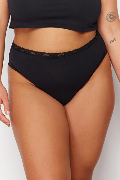 Trendyol Curve Fekete - fehér 2 csomagos pamut bugyi TBBSS24CM00006