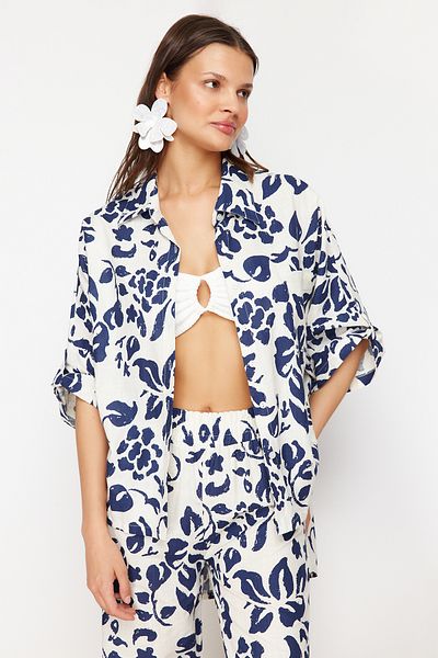 Trendyol Collection Floral Print Woven Kimono Pants Set TBESS24AU00080