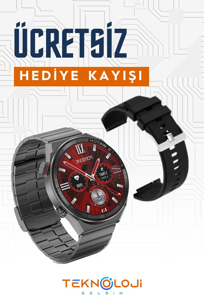 Teknoloji Gelsin Dt3 Mate Çift Kordon Akıllı Saat Smart Watch Siri Nfc Gps