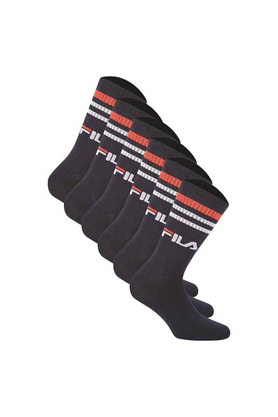 FILA Unisex Socken 6 Paar - Street, Sport, Lifestyle, Socken Set, Streifen, 35-46