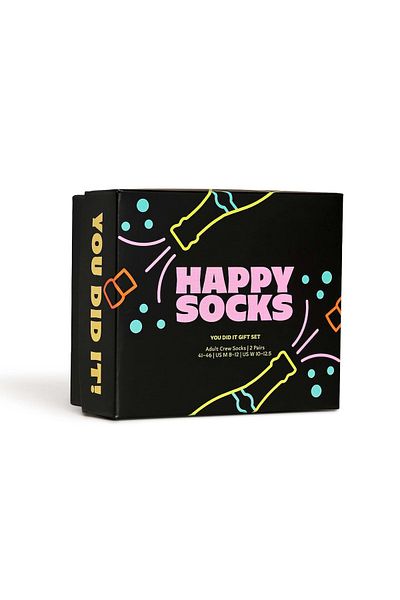 Happy Socks Packung mit 2 Unisex-Socken – Geschenkbox, Farbmix