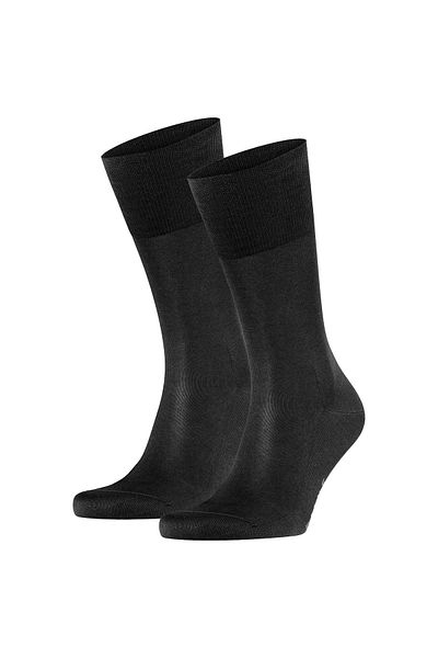 FALKE Herren Socken 2er Pack – Tiago, Strümpfe, Baumwolle, Logo, Lang, Einfarbig