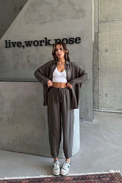 Eka Set pantaloni cămașă kaki damă 1009-2185