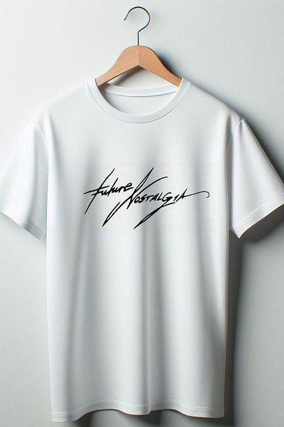 Vordevia Unisex Λευκό μπλουζάκι Oversize - Future Nostalgia Printed, Crew Neck