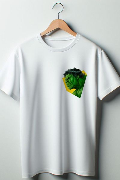 Vordevia Λευκό μπλουζάκι με στάμπα Oversize Wide Fit Unisex Crew Neck