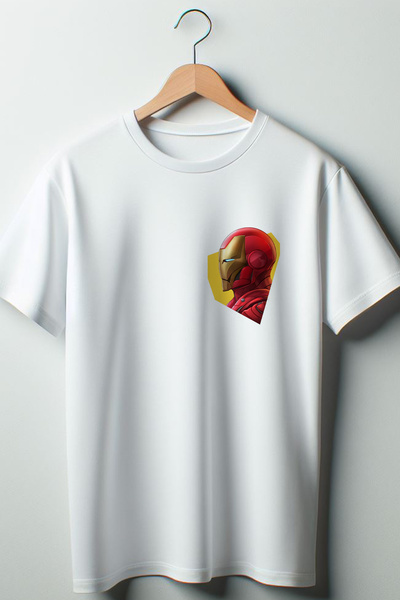 Vordevia Λευκό μπλουζάκι με στάμπα Oversize Wide Fit Unisex Crew Neck