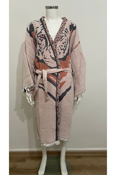 ŞIK STİL Natural Cotton Kimono Caftan Bathrobe -917