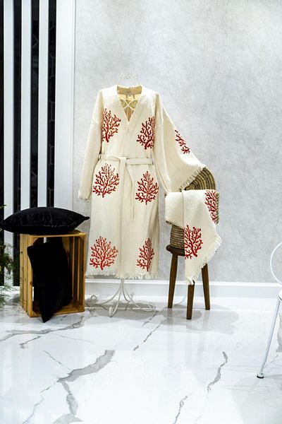 ŞIK STİL Natural Cotton Kimono Caftan Bathrobe -921