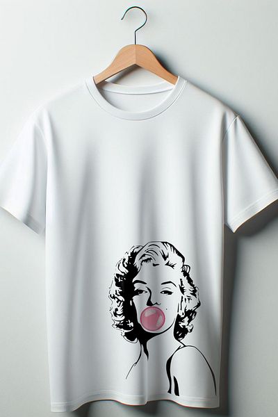 Vordevia Λευκό μπλουζάκι με στάμπα M. Monroe Oversize Wide Fit Unisex Crew Neck
