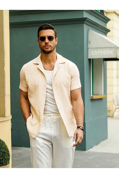 YNGMENCLASS ΚΟΝΤΟΜΑΝΙΚΙ ΠΟΥΚΑΜΙΣΟ ΥΦΗΣ LYCRA ΚΟΛΑΡ APAŞ SLIM FIT
