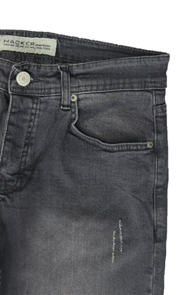 HACKER DENIM Fistan Store - Men's Dark Gray Skinny Leg Jeans, Regular Waist