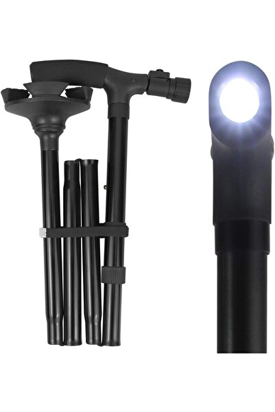 Bundeba Katlanabilir Çok Fonksiyonlu Sağlam Kaliteli Işıklı Baston