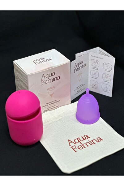 Aqua Femina Adet Kabı Menstrual Cup Lila L Beden & Sterilizatör Box