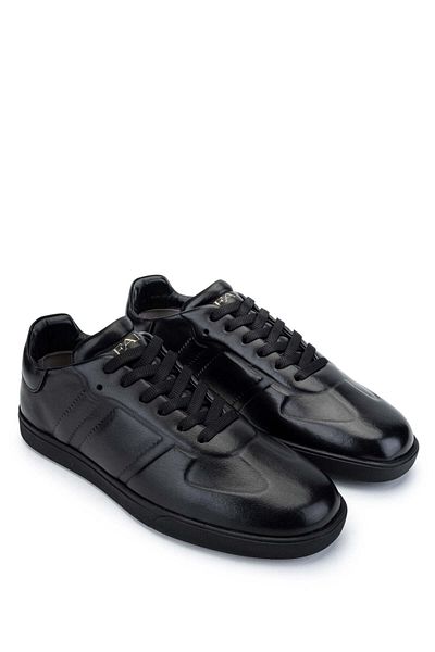 FABI Genuine Leather Men's Black Sneakers - Sports Shoes