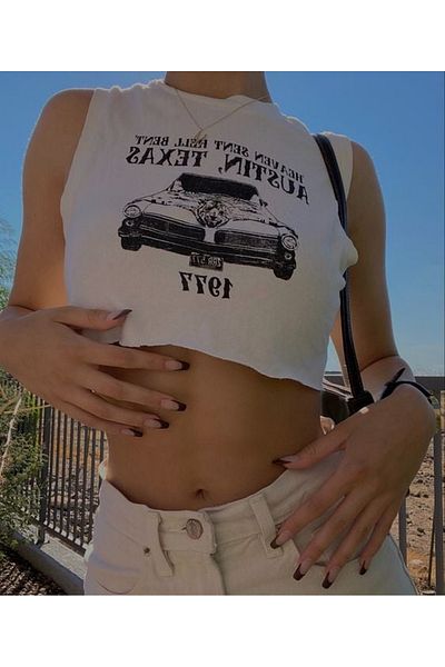 Gofeel Harajuku Trendy Fit for Fall Detail Crop Top