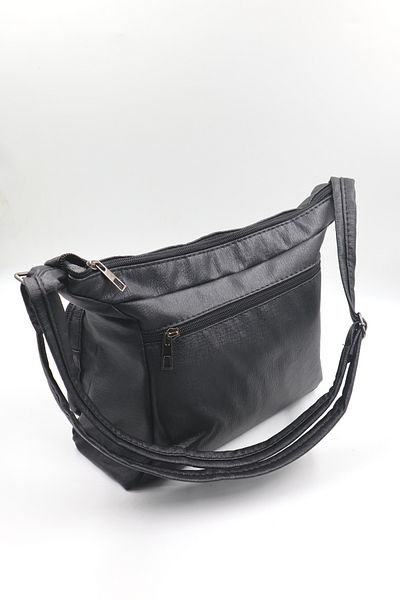 nazenintasarımlar SHOULDER STRAPED MULTIPLE COMPARTMENT FLEXIBLE AND SOFT DAILY BAG BLACK