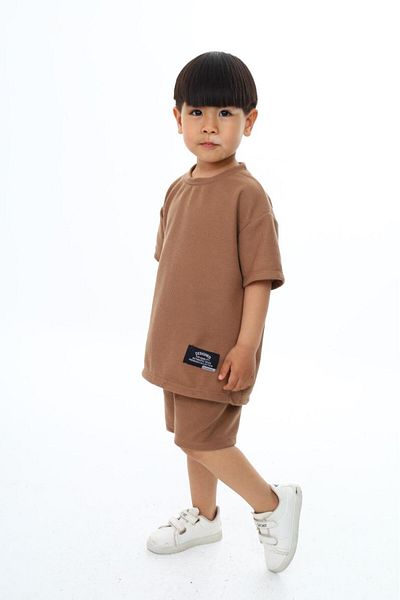My Kids Wear Комплект за момче с къси панталони с кръгло деколте и шорти