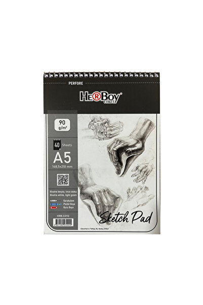 Herboy Sketchpad Spiralli Dik Bloknot A5-90Gr. 40Yp. HRB-3292