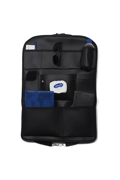 wimbledon 44x62 cm Black Leather Car Seat Back Organizer - 1 Piece