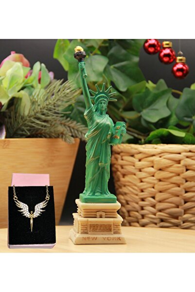 HEDİYEBİZİZ New York Özgürlük Heykeli Biblo & Kolye Hediye