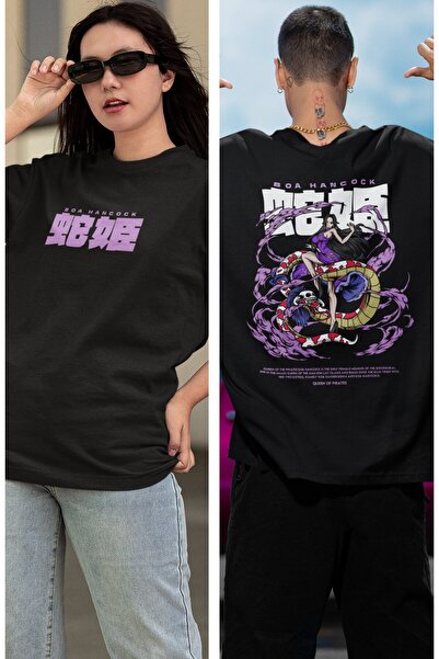 Fuddy Moda Oversize One Piece Boa Hancock Back Printed T-shirt, Unisex Anime Printed T-shirt