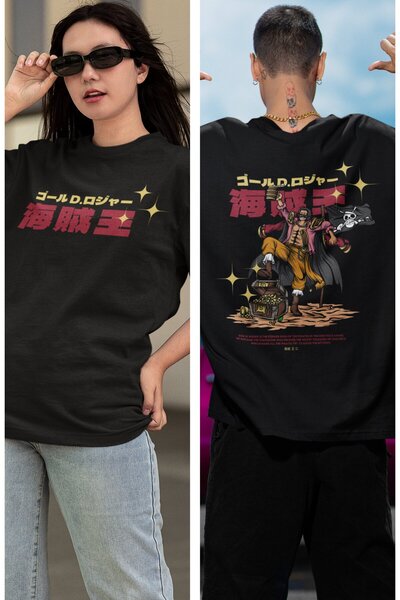 Fuddy Moda Oversize kroj One Piece Gol D. Roger Back Štampano T-shirt, unisex...