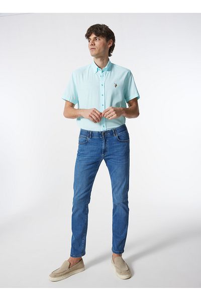Lee Blue Men's Denim Trousers - Regular Waist, Slim Fit, Extreme Motion L72A007G18