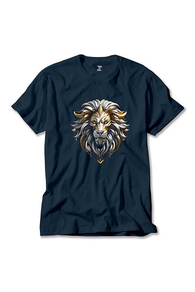Z zepplin Ασημί και χρυσό μπλουζάκι Lion Navy Blue