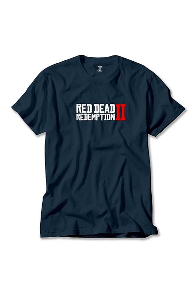 Z zepplin Μπλουζάκι Red Dead Redemption 2 Navy Blue - Μοτίβο κειμένου