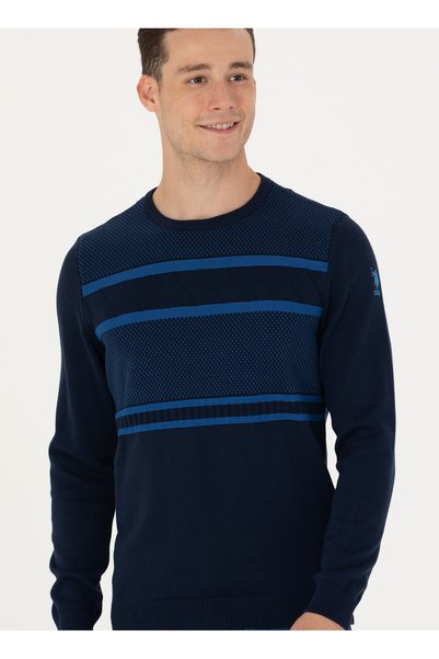 U.S. Polo Assn. U.S. Polo Assn. Bisiklet Yaka Slim Fit Lacivert Erkek Kazak GOW