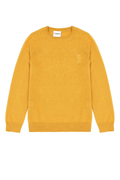 U.S. Polo Assn. Us Polo Assn. Mustard Boy's Sweater - Crew Neck, Slim Fit Ecb...