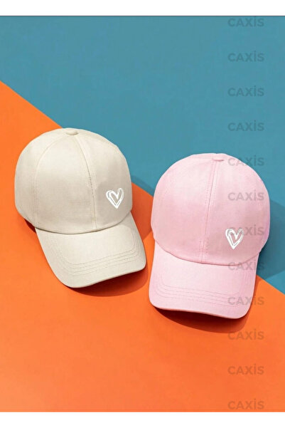 GYES Heart Printed Sports Hat Σετ 2 τεμαχίων - Gabardine με ρυθμιζόμενο Velcro