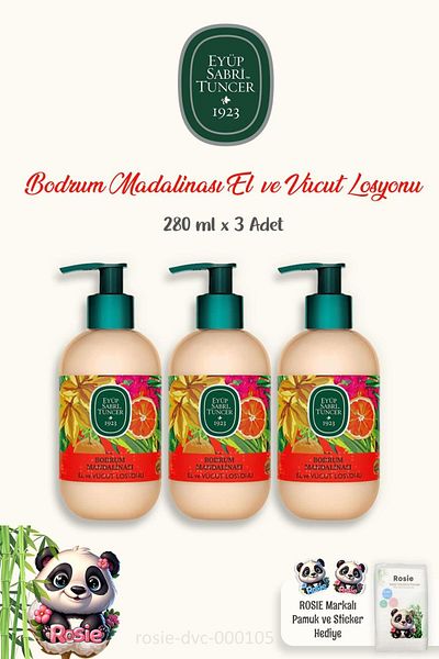 Eyüp Sabri Tuncer Bodrum Tangerine - 3 Pieces Body Lotion 280 ml and ROSIE