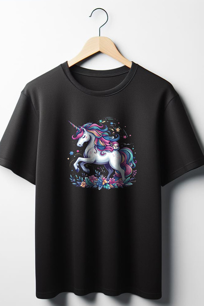 Vordevia Jednorog Štampano Oversize kroj široka unisex majica okrugla kragna ...