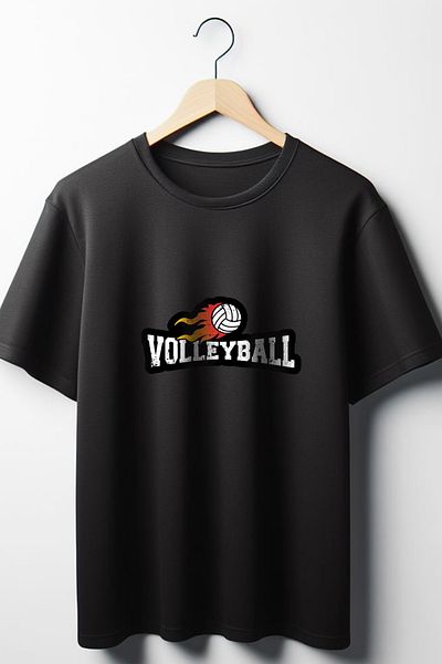 Vordevia Μαύρο μπλουζάκι με στάμπα βόλεϊ Oversize Wide Fit Unisex Crew Neck