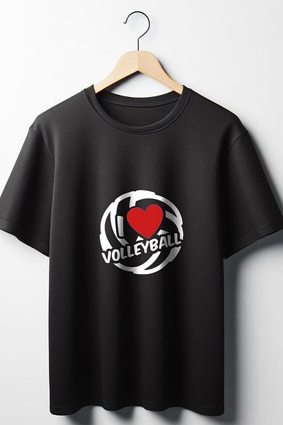 Vordevia Μαύρο μπλουζάκι με στάμπα βόλεϊ Oversize Wide Fit Unisex Crew Neck