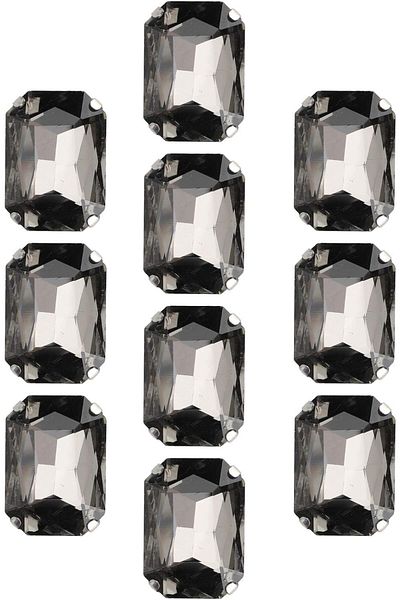 yiğit aksesuar 13x18 Rectangular Grey Sewn Glass Stone 13x18 10 Pieces